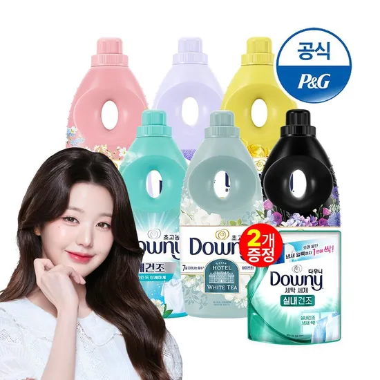 다우니 섬유유연제 1L 6개 200ml 2개 증정