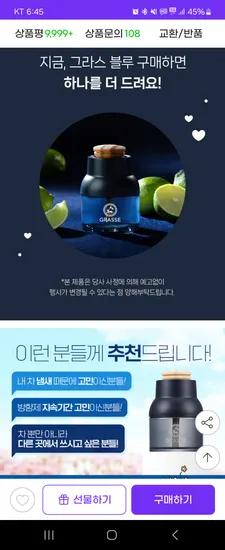 그라스블루 차량방향제 2개