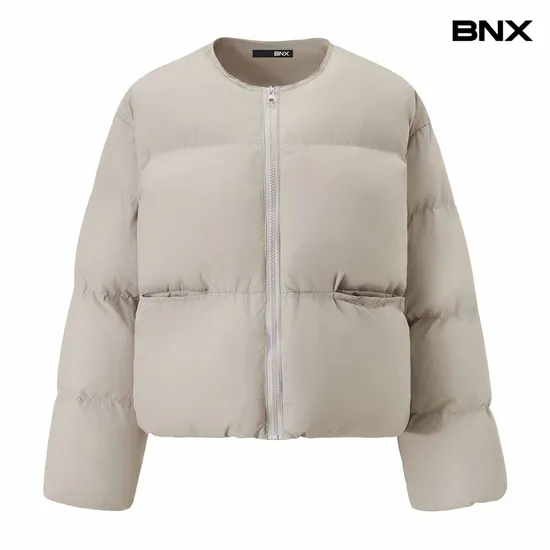 라운드 스트링 캐주얼 패딩 점퍼