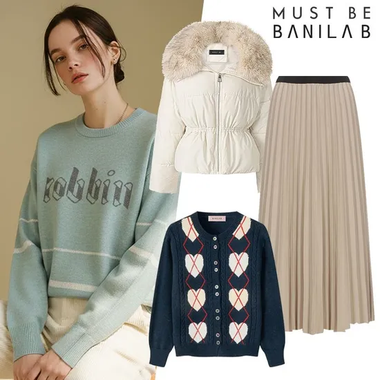 노르딕 래글런 슬리브 니트