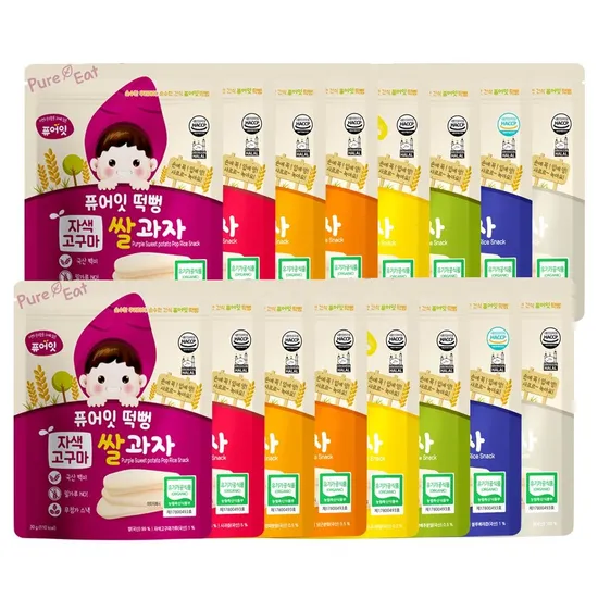 퓨어잇 떡뻥 유기농 쌀과자 8봉 8봉 총 16봉 골라담기