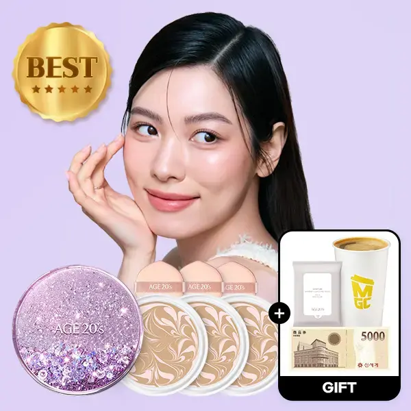 AGE20'S 샤이닝드롭 오리지널팩트 케이스 리필 3개 아메리카노 클렌징티슈