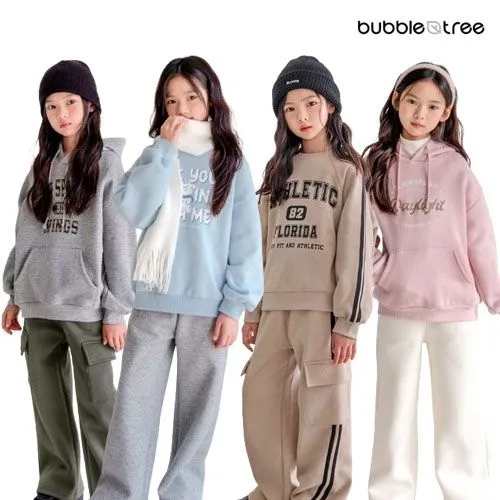 버블트리 기모 맨투맨 카고바지 상하복