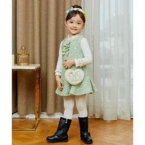 프렌치캣 민트 트위드 원피스 가방세트