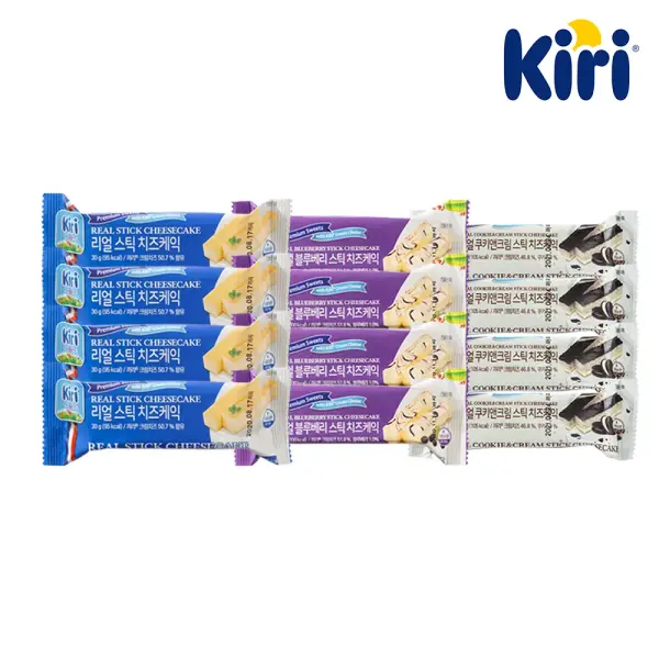 끼리 리얼스틱 치즈케익 플레인 블루베리 쿠키앤크림 12개