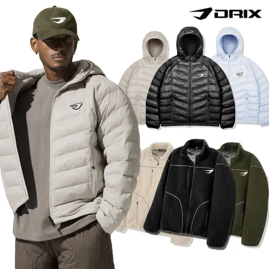 드릭스 절개 라이트 후디 패딩 자켓