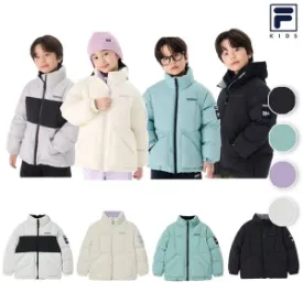 휠라키즈 후드없는 포인트 반넥 다운