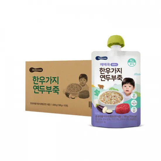 베베쿡 실온이유식 한우가지연두부 10팩