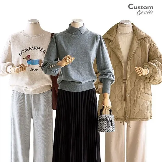 융털안감 물결 패딩점퍼