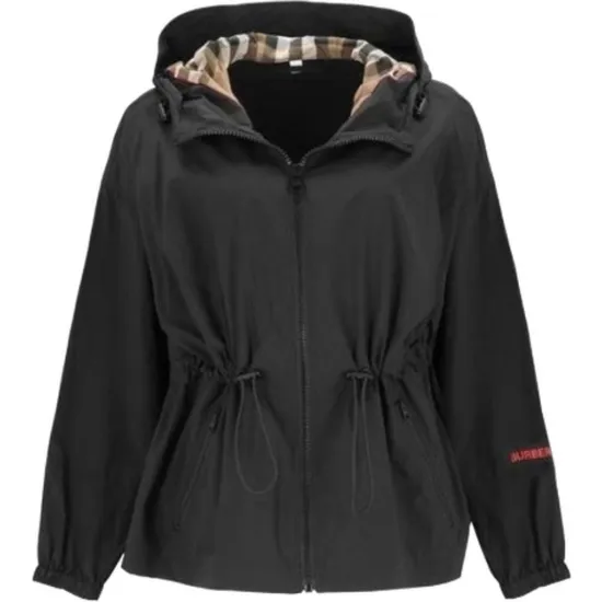 버버리 뉴 벌리 숏 나일론 후드 자켓 블랙