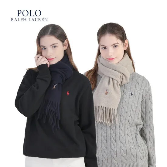 폴로 포니자수 클래식 리버시블 울 머플러