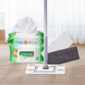 밀대걸레세트 밀대 극세사 물걸레30매 정전기30매