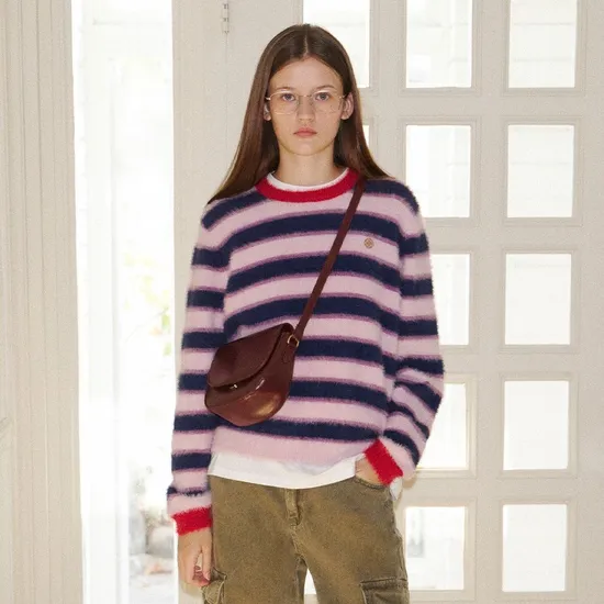 바이탈싸인 스트라이프 니트 풀오버