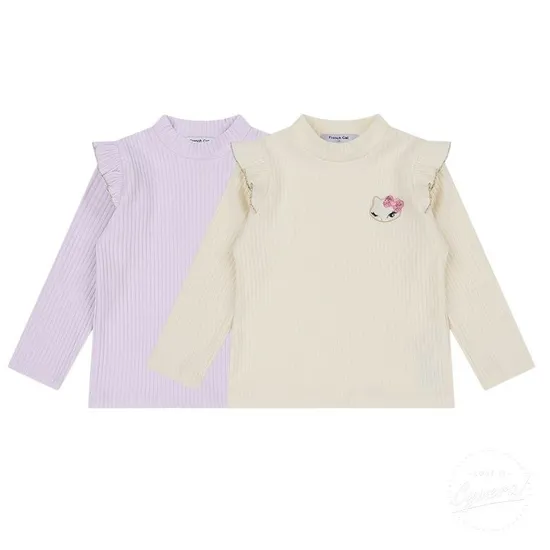 프렌치캣 어깨 프릴티셔츠