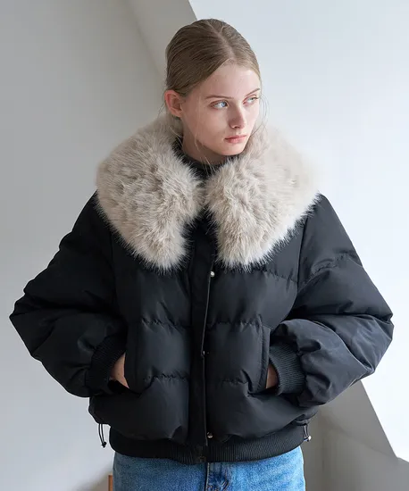 퍼 탈부착 포인트 스트링 패딩 점퍼