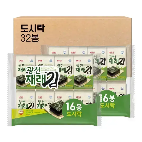 삼육김 광천 재래 도시락김 4g×32봉