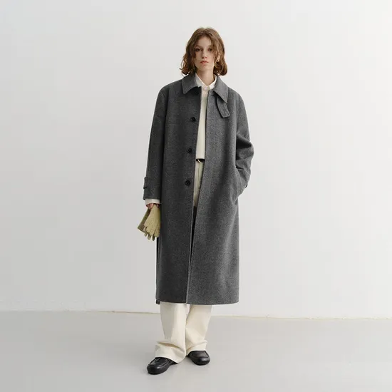 던스트 벨티드 캐시미어 맥 코트