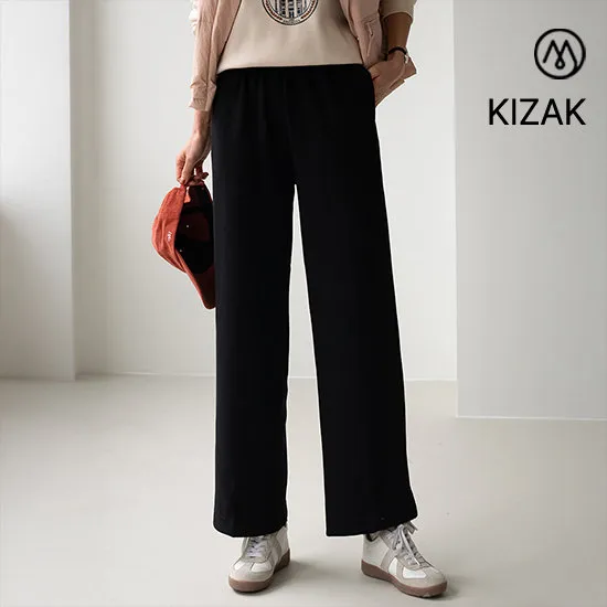 꾸안꾸 밴딩 팬츠 기모