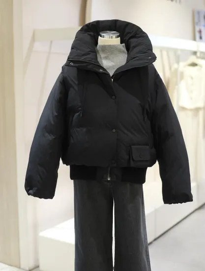 지고트 탈부착 미니포켓 하이넥 후드 구스다운 패딩