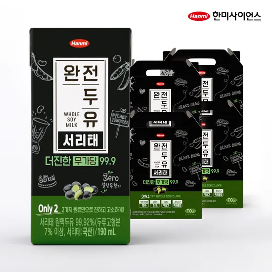 한미 완전두유 더진한 무가당 서리태 190ml x 64팩