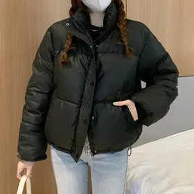 나바바 심플 긴팔 숏패딩 점퍼