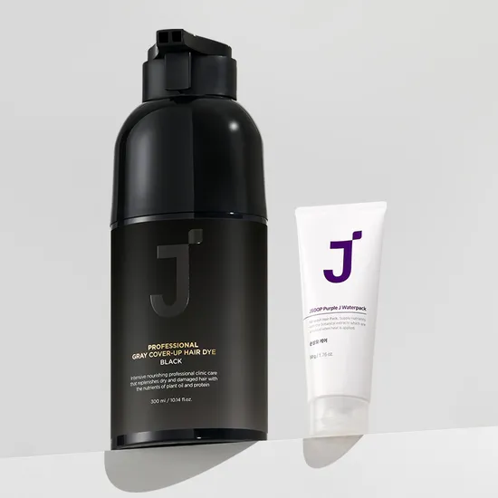 제이숲 프로페셔널 셀프 새치 커버 저자극 샴푸염색 300ml+워터팩