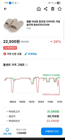 밸롭 여성용 칼로링 다이어트 지압슬리퍼 BA07012159 20,500원