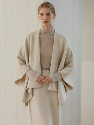 르보엔트 로렌트 사각 케이프 가디건