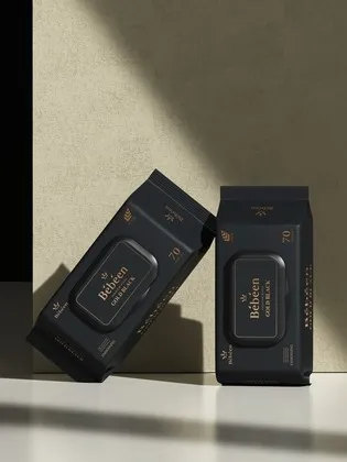 베베앙 82gsm 골드블랙 프리미엄 물티슈 캡형 70매 20팩
