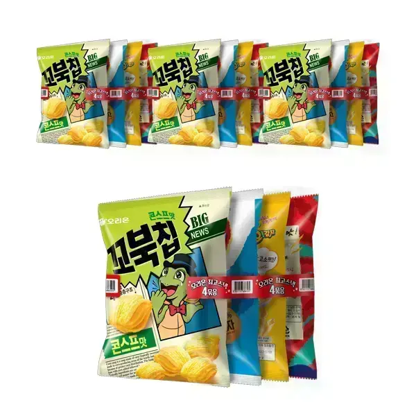 오리온 꼬북칩 포카칩 오감자 썬 각 4봉 총 16봉