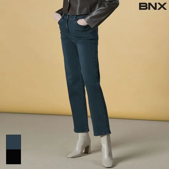 체형 커버핏 기모 데님팬츠 2종택1