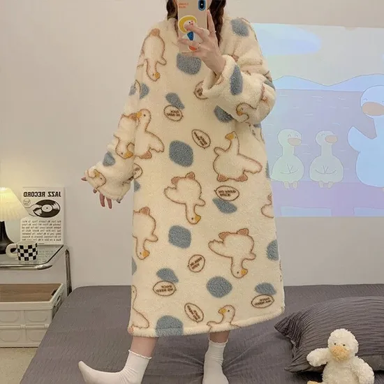 극세사 겨울파자마 원피스