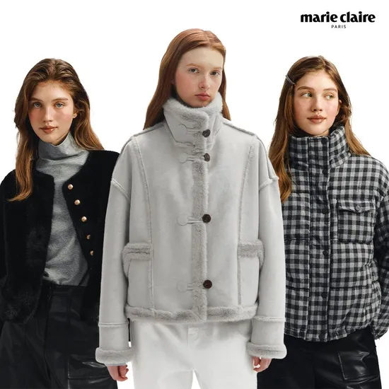 마리끌레르 뽀글이 하이넥집업