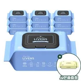 퓨어워터 대용량 물티슈 캡형 100매 10팩