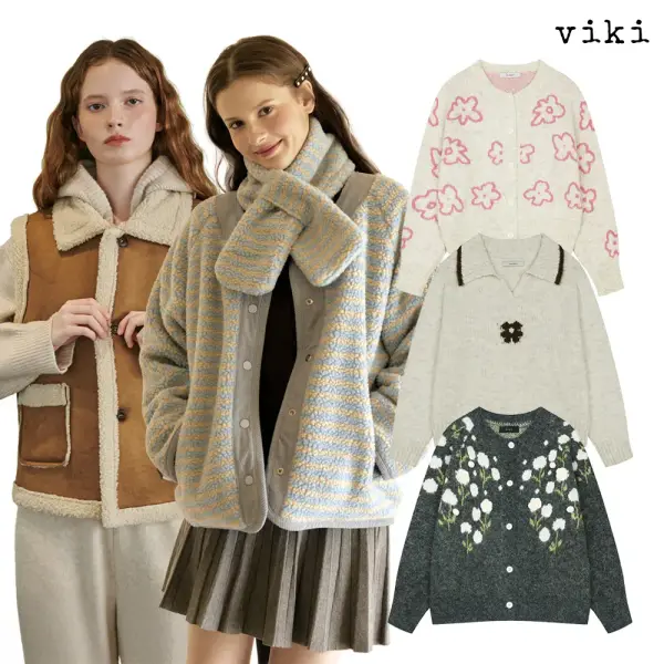 토글 버튼 시어링 누빔 퍼 자켓 1개