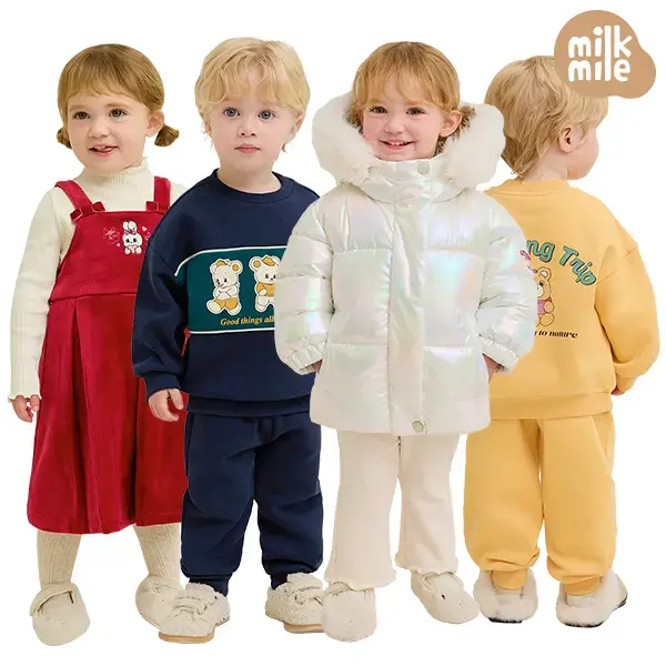 밀크마일 해피베어즈트리오 배색기모상하복