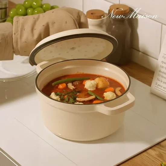 아이보리 무쇠냄비 20cm 15,900원