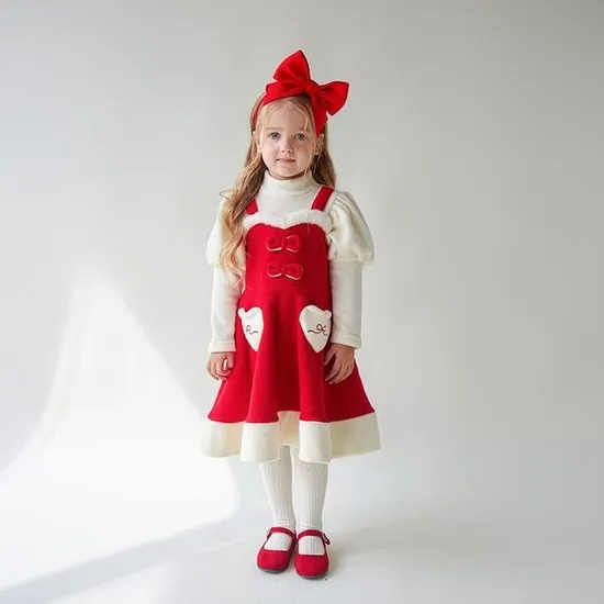 월튼키즈 플리스 크리스마스 원피스