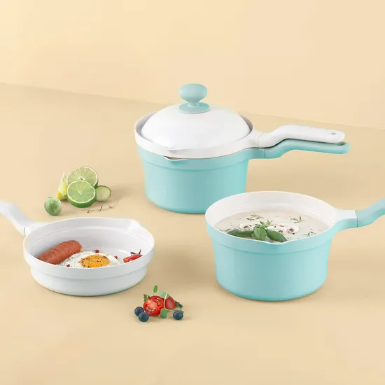 키친플라워 두두팟 세라믹 인덕션 편수+팬 세트 18cm