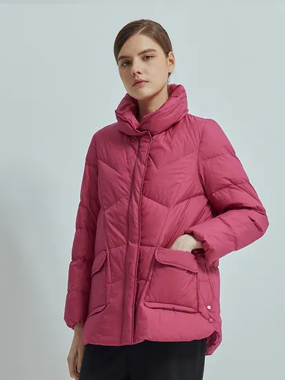 크로커다일레이디 하프넥 중기장 퀄팅 덕다운