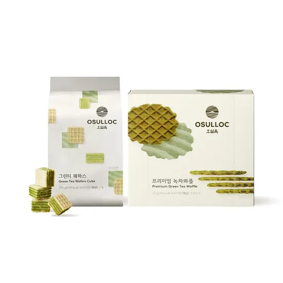 오설록 녹차와플 72g 그린티 웨하스 100g
