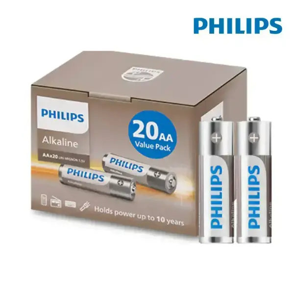 필립스 알카라인 AA건전지 20개입