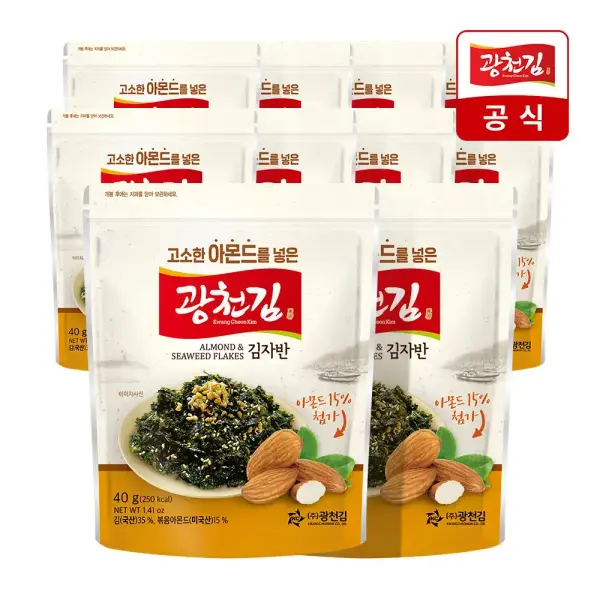 광천김 꼬소한 아몬드가 들어간 김자반 40g x 10봉