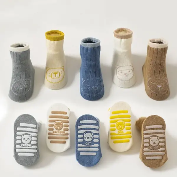 아동 논슬립 동물 양말 5세트