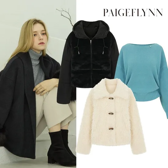 페이지플린 레글런 슬리브 후드패딩