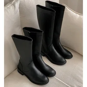 곰블리 여성 가죽 미들/롱 부츠 4.5cm