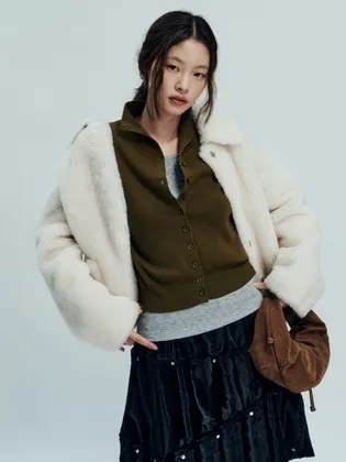 레프트서울 리얼양털 데일리자켓