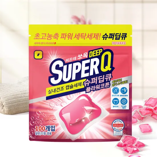 슈퍼딥큐 플라워코튼 캡슐세제 100개입