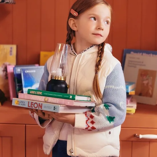 베네통키즈 니트 소매 패딩 점퍼