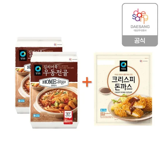 호밍스 김치어묵우동전골 950g 2개 크리스피돈까스 600g 1개